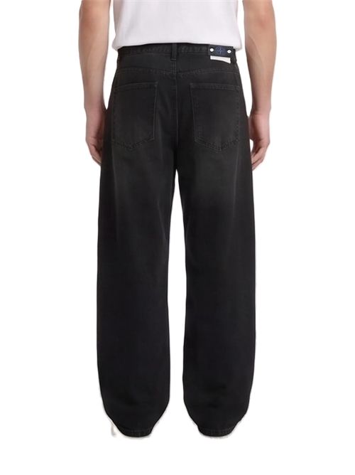 Logo Patch Straight-Leg Jeans Stone Island | L2S14 J100005 S0J32VJ902 BLACK MEDIUM WASH